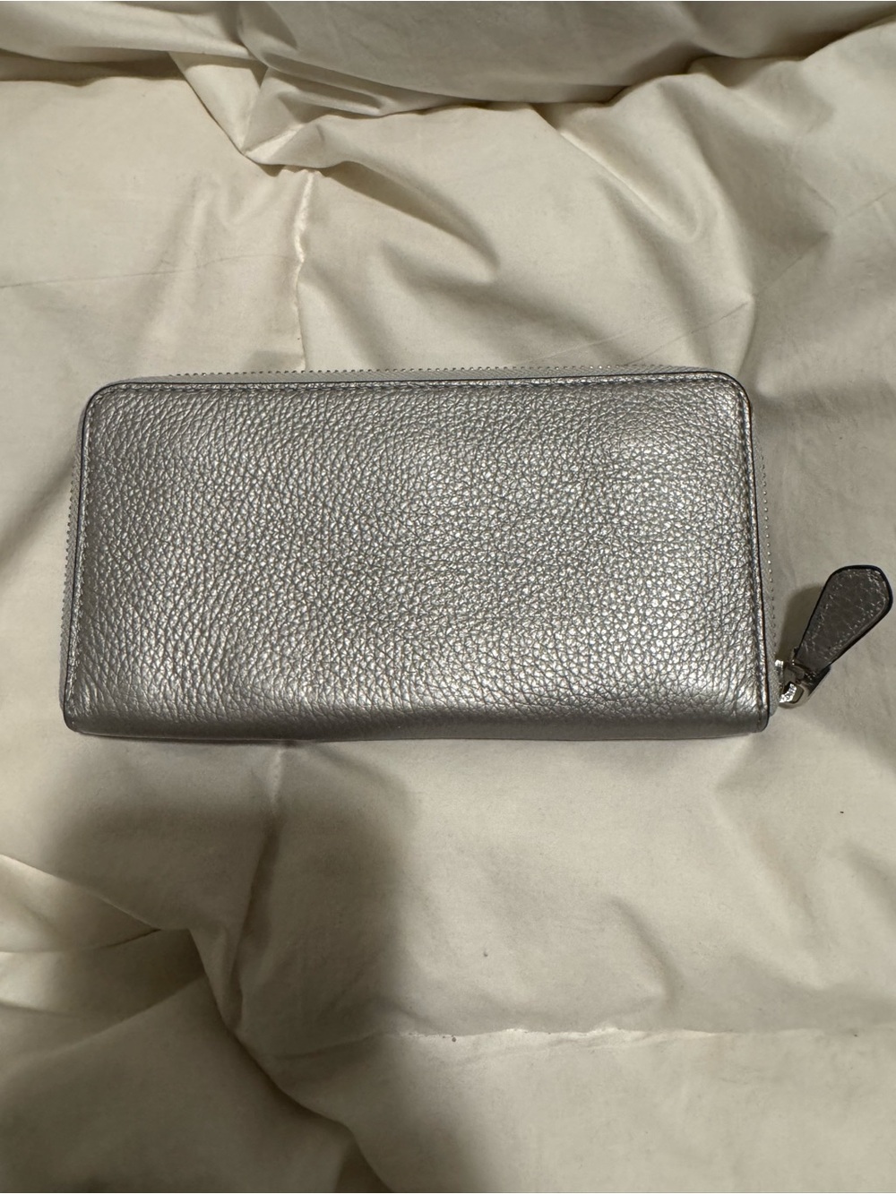 Coach Silver Saffiano Zip Wallet - Picture 2 of 4